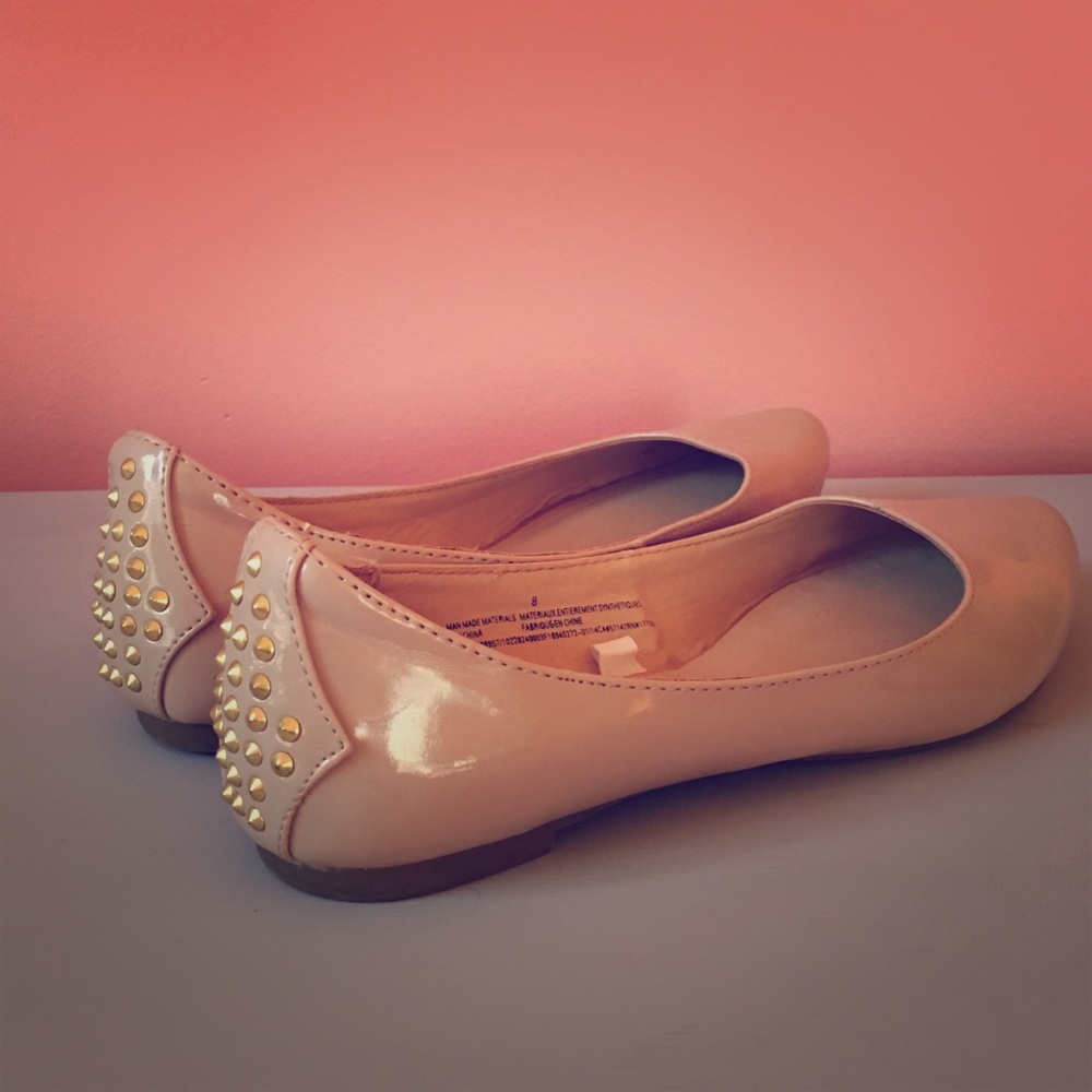 Studded nude flats